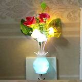 初祎智能光控LED小夜灯七彩感应灯节能灯婴儿床头喂奶灯走廊起夜灯 升级版海马玫瑰