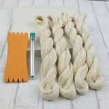 畅印 缝被子针缝棉衣线 老式缝被线棉线粗线加长针线套被线 把线(本白色4把)+针1筒+线板1