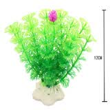 水族箱鱼池鱼缸水草箱造景仿真水草 人物假山珊瑚贝壳假鱼水草塑料水草 仿真植物 鱼缸布景 CO01香草绿色 高12CM