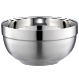 欧德邦304不锈钢碗米饭碗双层隔热碗汤碗面碗 直径12cm