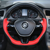 奥迈尔 大众真皮手缝方向盘套新探岳途昂途岳朗逸高尔夫7速腾凌渡宝来POLO迈腾帕萨特途观L把套改装 定制款B005 速腾专用