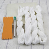 畅印 缝被子针缝棉衣线 老式缝被线棉线粗线加长针线套被线 把线(纯白色4把)+针1筒+线板1