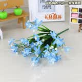礼赫家饰 仿真花束雏菊舞蹈假花装饰小把塑料花蝴蝶兰婚庆花槽插花绢花 蓝色绢布兰花【5支】