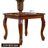 艾米河 深色正方型方几欧式茶几实木美式边几角几电话长宽70CM阳台休闲茶几三件套80CM洽谈桌 70*70*60CM方几/216#