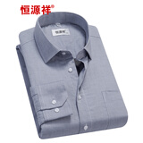 恒源祥保暖衬衫男士加绒加厚秋冬季纯色商务正工装宽松职业白色长袖衬衣 灰色 M06-958桑 41 （180/96A）