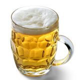 无铅玻璃啤酒把杯大菠萝扎啤杯加厚啤酒杯玻璃啤酒扎杯菠萝杯带奶茶杯280/550/630毫升 小号280毫升一个
