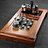 神雕（SHEN DIAO） 茶具非洲黄花梨超特大号茶盘实木茶海红木排水茶托盘功夫茶台 黄花梨富贵四合一套装（全套装）