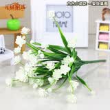 礼赫家饰 仿真花束雏菊舞蹈假花装饰小把塑料花蝴蝶兰婚庆花槽插花绢花 白色小荷花【5支】