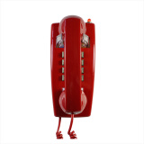 比特 HA41T-25挂式仿古有绳电话机 经典复古浴室话机 金属铃声 按键老式壁挂电话机22 红色带灯