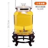 厨房家用玻璃油桶防漏加厚玻璃油壶手提大号方形橄榄花生油储藏罐食用油瓶      10斤装  15斤装 10斤装+龙头+底座