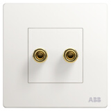 ABB开关插座面板 86型两位音响音频插座 轩致系列 白色 AF341