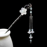 万宝资古风流苏发簪古装步摇复汉服发饰簪子头饰仙女配饰 【云舒】浅蓝【右】 颜色偏深