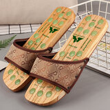 畅印 夏季创意木拖鞋男休闲木屐情侣木鞋女足底穴位脚底按摩拖鞋 按摩男棕d字母 44