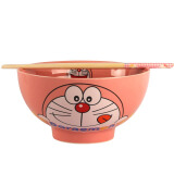 LICHEN 景德镇陶瓷餐具 卡通碗儿童饭碗 面碗 大号叮当猫粉色
