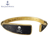 KIEL JAMES PATRICK美国进口海贼王骷髅情侣手镯男女简约时尚船锚涂鸦情侣礼物手环 Royal Fortune 均码（产品复古做旧，介意者勿拍）