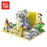 火影忍者火影大楼儿童积木 妙木山（火影授权wellfuns 文坊）
