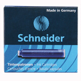 德国Schneider施耐德墨囊 钢笔水墨囊2.6mm墨胆 墨水上墨器欧标通用接口钢笔配件 蓝黑色 6支盒装6699