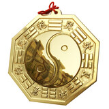 兴润阁 铜八卦镜凹凸镜铜镜挂件摆件凹镜店铺门口挂饰 18厘米太极凸镜