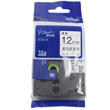 兄弟（brother）标签机色带原装标签打印机标签带标签纸12mm宽度(适用所有PT系列) 亚光透明底黑字12mm-TZE-M31