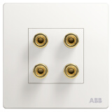 ABB开关插座面板 86型四位音响音频插座 轩致系列 白色 AF342