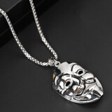 竺戈靓韩版毛衣链男潮人吊坠嘻哈复古时尚学生个性衣服配饰长款项链 面具