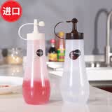 日本进口挤压油壶油瓶塑料调味壶防漏密封控油壶厨房长嘴分装油壶醋壶酱油壶料酒壶麻油壶 褐色盖 360ml1个