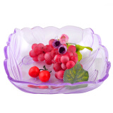 欧式塑料方形水果盘 加厚干果盘大果盘糖果盘零食盒 花朵方形紫色