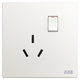 ABB开关插座面板 16A一开三孔带开关空调插座 轩致系列 白色