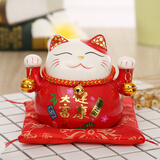 吉善缘创意招财猫存钱罐摆件店铺开业家居装饰陶瓷工艺礼品实用生日礼物 健康大富贵