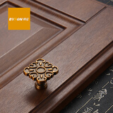 拜伦（byron） 新中式家具拉手衣柜橱柜鞋柜五金 仿古铜抽屉柜把手明装双孔拉手 黄古铜6448 单孔