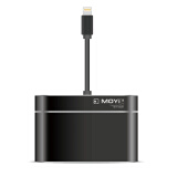 墨一 苹果转换器 iPhone/iPad连接线hdmi/VGA手机高清投屏视频投影仪转接头扩展坞 升级版（支持ios升级）- 酷黑