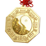 兴润阁 铜八卦镜凹凸镜铜镜挂件摆件凹镜店铺门口挂饰 11.7厘米太极凸镜