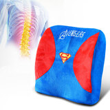 温伦靠垫腰靠太空记忆棉慢回弹腰靠腰枕靠枕办公室靠垫靠背垫腰汽车护腰靠垫坐垫两用学车加高坐垫 卡通宝蓝