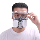 唐丰防尘口罩工业粉尘 打磨木工防灰尘 防粉尘劳保面具 PM2.5防护 换滤芯可清洗面罩 口罩+四珠风镜