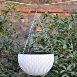 曼杉园（manshanyuan） 藤编吊兰盆 吊兰绿萝垂吊植物花盆 阳台庭院 吊篮盆 藤编吊篮盆(白色) 小