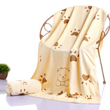 沐凡毛巾浴巾男成人加大加厚儿童卡通婴儿浴巾比纯棉柔软吸水毛巾伴侣 磨毛米色（浴巾） 70*140cm