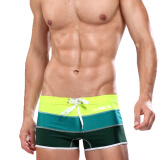 璐斯凯（LUSiKAi） 泳裤男士泳衣游泳裤男平角温泉裤大码 渐变绿 401 M（建议95斤-115斤）