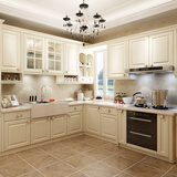 居里亚模压橱柜 现代简约橱柜定制整体橱柜 L字型厨柜厨房 全屋家具定制 地柜不含台面