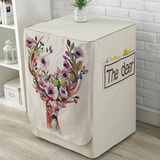 缤谷 全自动滚筒洗衣机罩布艺防水防晒波轮洗衣机罩 繁花鹿 宽60cm*厚55-65cm*83cm 防水款