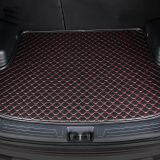 巧夫人专车专用皮革汽车全包围后备箱垫后备箱垫子后舱垫适用于大众本田丰田别克现代福特日产长城后备箱垫 黑色红线单片 奇瑞QQ3 QQ6 旗云2瑞虎35 E3 A5 E