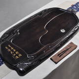 金团（jintuan）科技木茶盘非整块实木茶台家用功夫茶具简约排水式小号黑檀木纹茶海大号花梨木纹茶托 大磐石-黑檀纹(87*45*3)