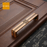 拜伦（byron） 新中式家具拉手衣柜橱柜鞋柜五金 仿古铜抽屉柜把手明装双孔拉手 黄古铜6072-128mm