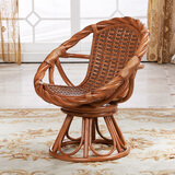 藤工匠 藤椅三件套靠背椅可旋转阳台桌椅组合客厅休闲椅转椅藤家具 常规色单椅+送坐垫