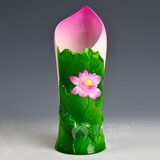 戴玉堂 陶瓷装香筒荷叶插香筒立式竹签线香放香筒摆件家用佛前供奉 9.5吋祥和香筒 D14-014B