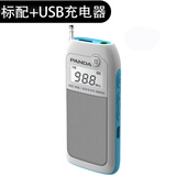 熊猫（PANDA） 6203收音机 老年人 充电式广播小型袖珍便携式迷你调频FM插卡老人广播半导体 白色标配+【USB充电器】
