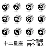 艾梵妮（Eyefanniy） 无需耳洞钛钢男士耳钉吸铁潮男耳饰品无耳洞十二星座磁铁耳夹耳环 1#白羊座【8mm】