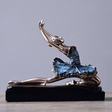 福美林（FUMEILIN）  创意家居装饰品客厅舞馆舞蹈人物工艺品摆件装饰品轻奢高档桌面 交叉滑行芭蕾