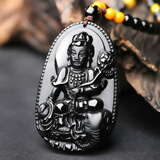 慈灵阁属蛇龙本命佛守护神大日如来菩萨普贤黑曜石吊坠男女项链生肖饰品 生肖龙蛇-普贤菩萨