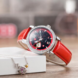 时光一百（TIME100）女表时尚梦幻十二星座全自动镂空机械表轻奢镶钻圆表盘牛皮带手表女士防水手表 巨蟹座06.22-07.22