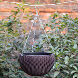 曼杉园（manshanyuan） 藤编吊兰盆 吊兰绿萝垂吊植物花盆 阳台庭院 吊篮盆 藤编吊篮盆(棕色) 小